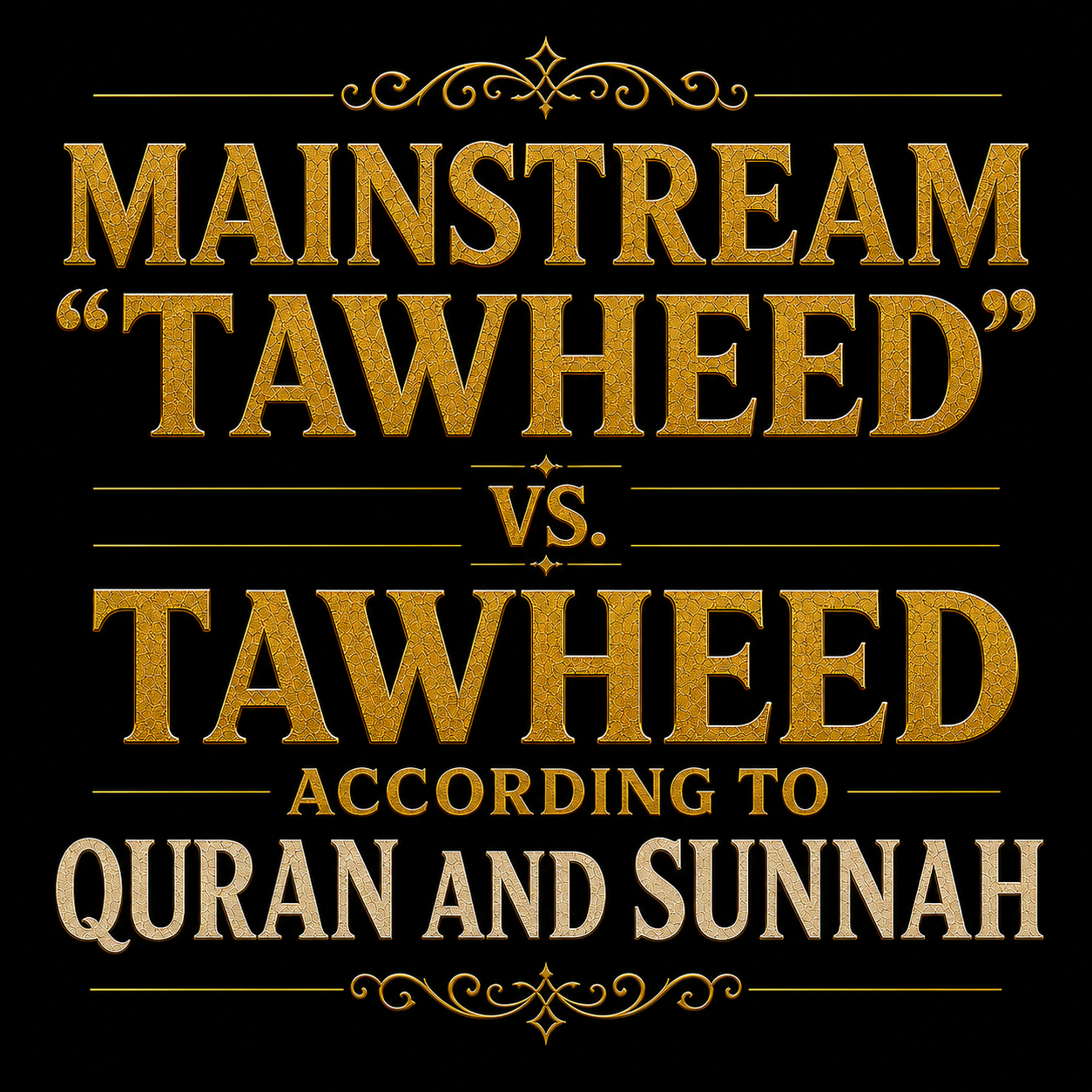 Mainstream âTawheedâ vs. Tawheed According to Quran and Sunnah